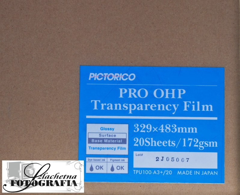 Transparency for printing negatives - A3 Transparency for printing negatives - A3