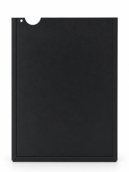 Black 9x12 cm sheet film insert adapter for large format film holders on a white background.