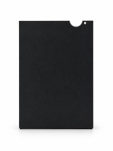 Back view of a black 9x12 cm sheet film holder insert on a white background.
